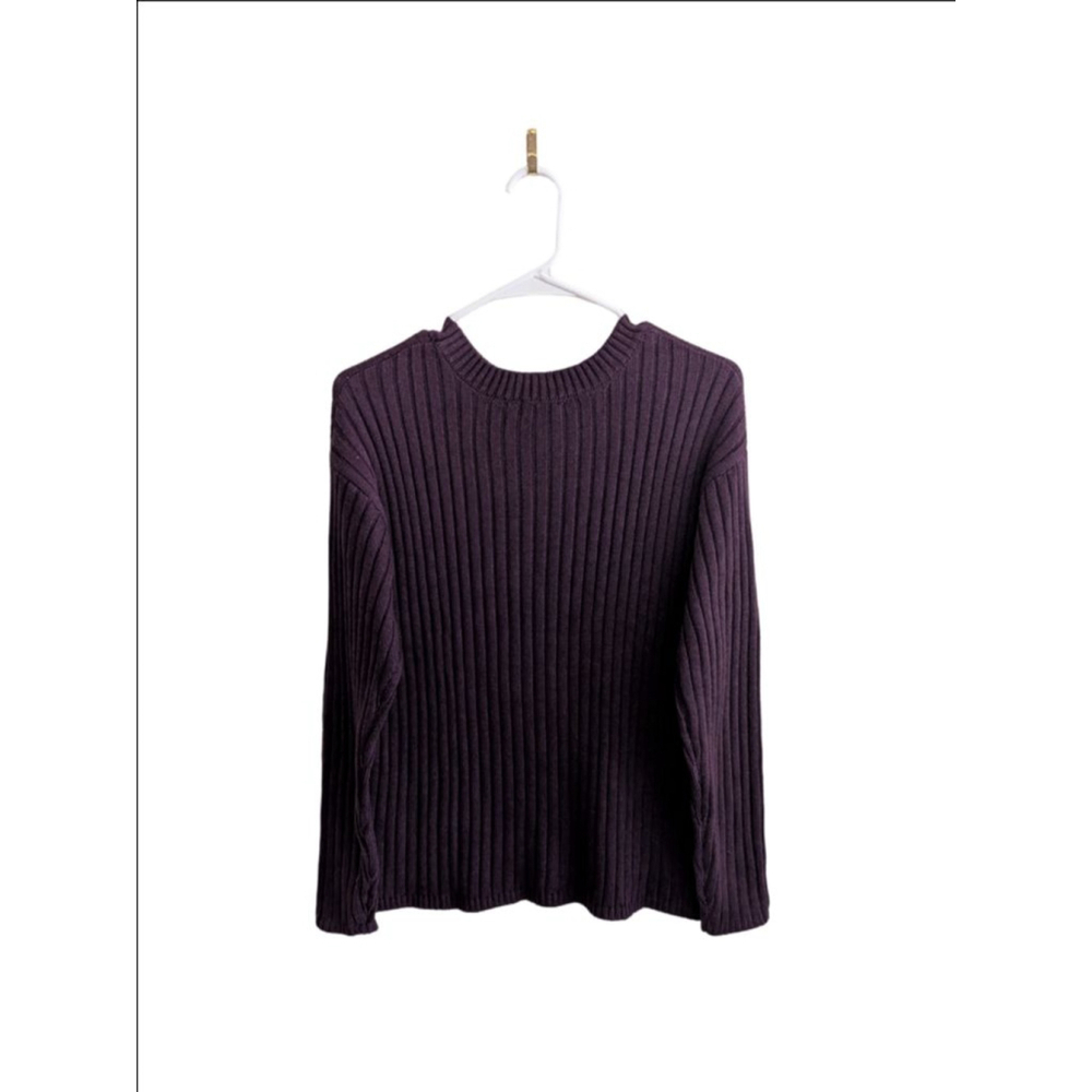 Women's Jessica Simpson Purple Ribbed Crew Neck Sweater S - Picture 3 of 5